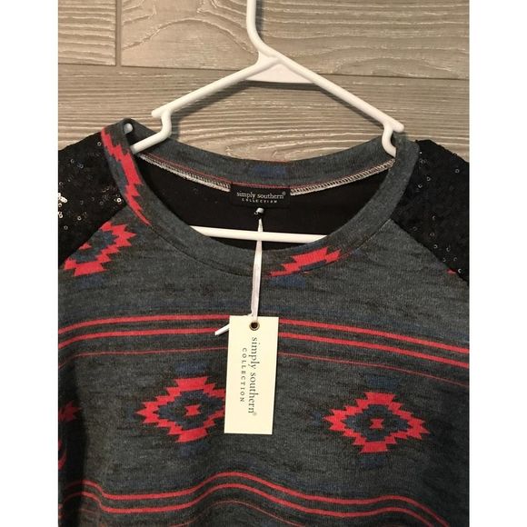 Simply Southern long sleeve sequin dress - Picture 2 of 3